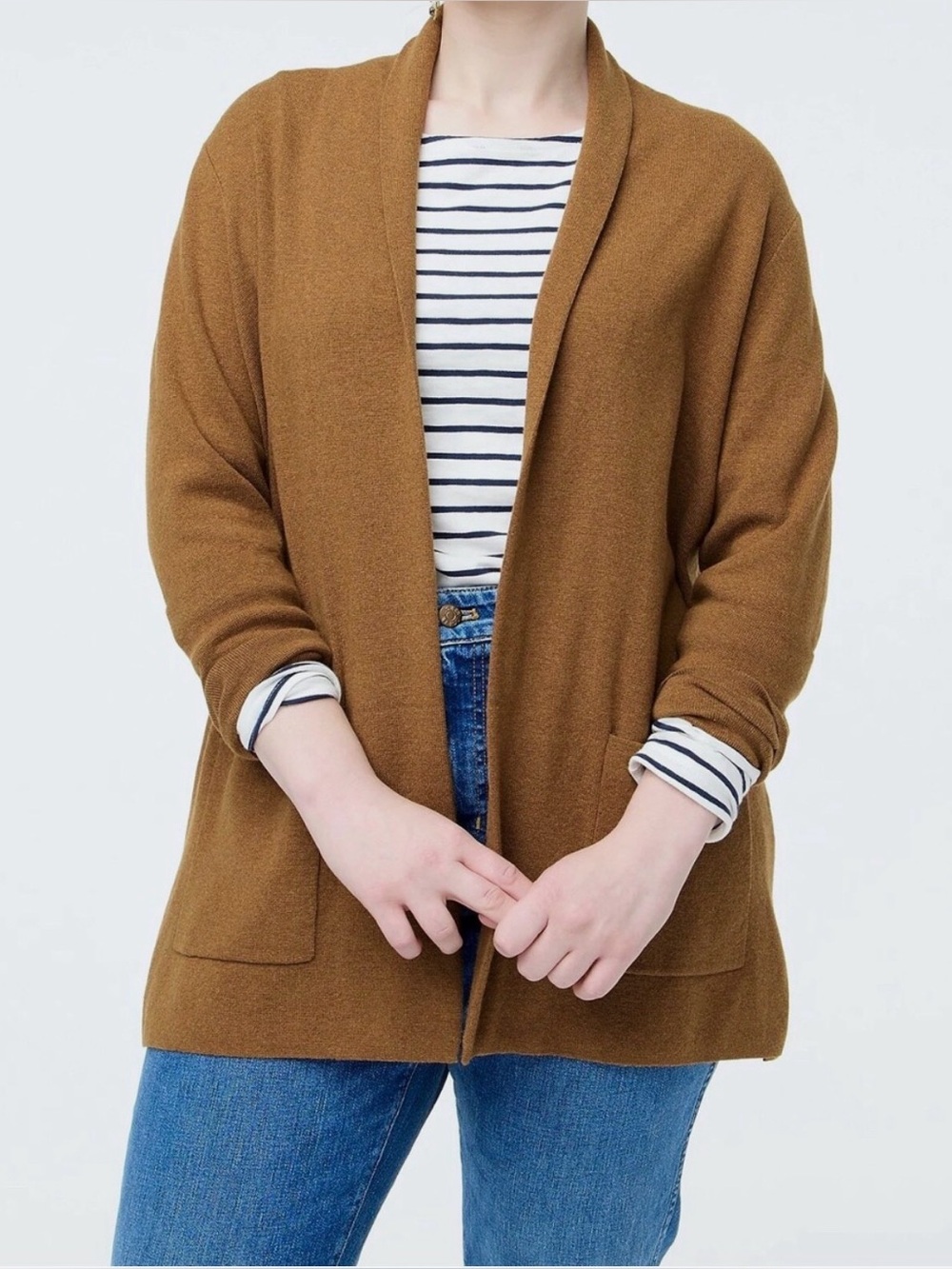 J.Crew Factory The Chelsea Sweater Blazer in Heather Camel size 3X